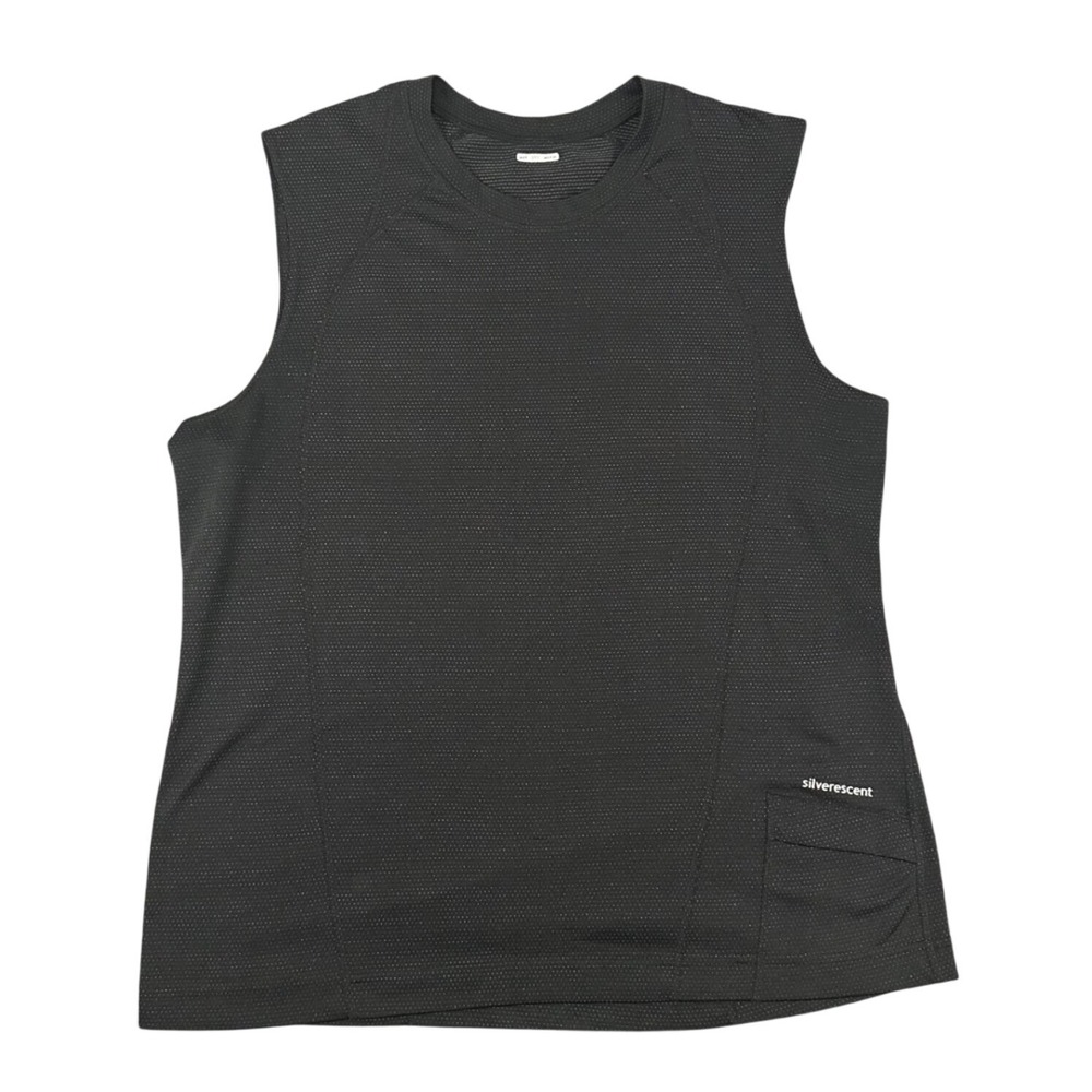 Lululemon Tank Top Mens Large Sleeveless Black Silverescent Mesh Shirt Workout